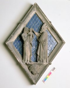 El bautismo, relieve de azulejo del Campanile